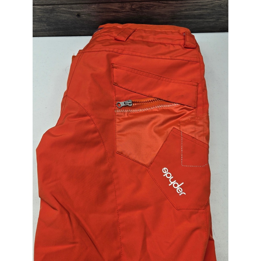 Kids Spyder Orange Insulated Ski Snowboard Pants Grow Hem Size 16